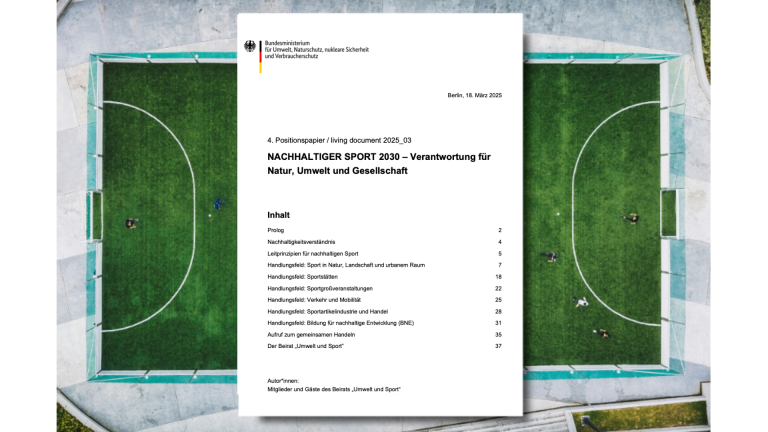 Nachhaltiger Sport 2030: Beirat „Umwelt und Sport“ legt Positionspapier neu auf